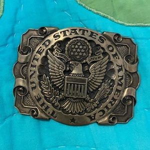 USA Seal Solid Brass Belt Buckle by ADM